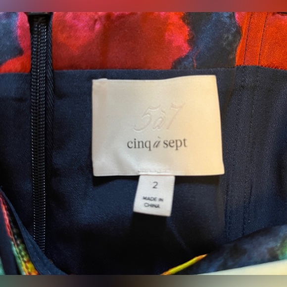 Cinq à Sept Trini Satin Floral Halter Neck Mini Wrap Dress, Size 2 - Picture 14 of 14